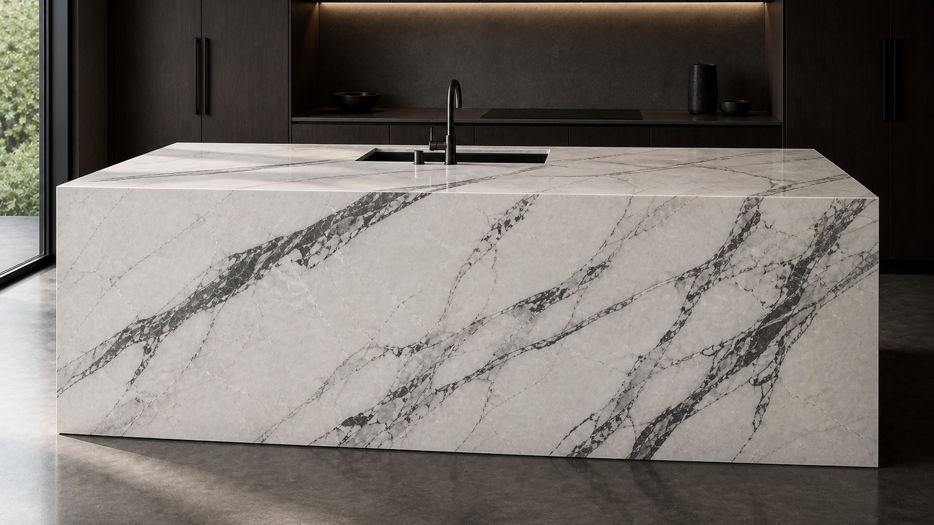 Astra White Venato in The Monolith Kitchen