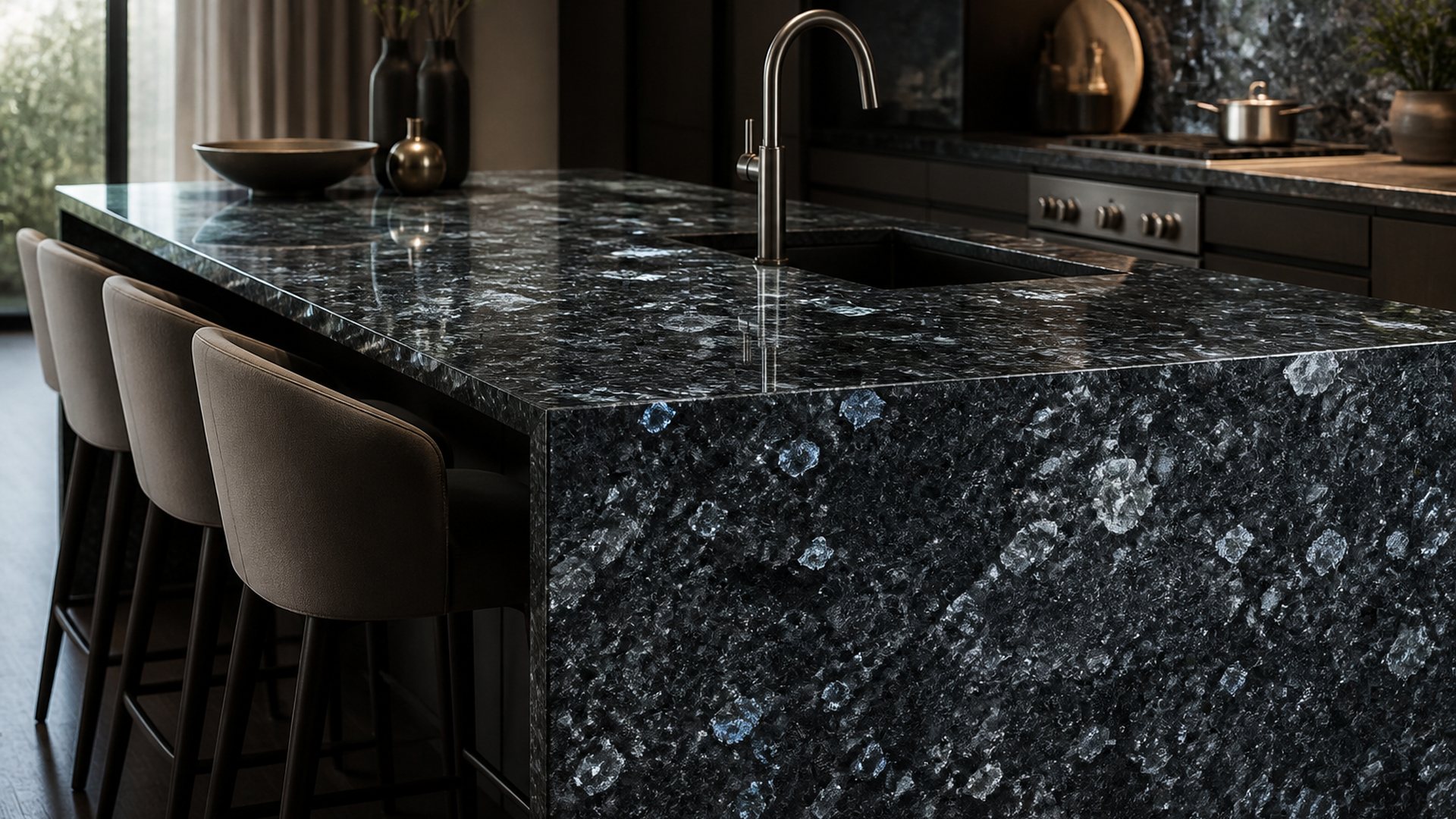 Blue Pearl in The Monolith Kitchen